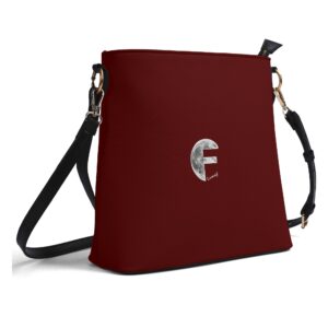Borsa a secchiello da donna in PU a tracolla Lunef 01 (Bordò)