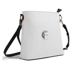 Borsa a secchiello da donna in PU a tracolla Lunef 01 (Bianca)