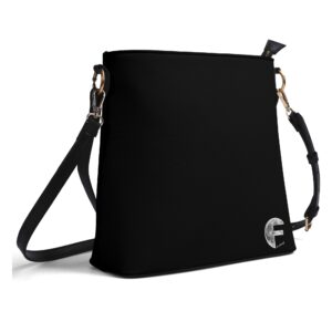 Borsa a secchiello da donna in PU a tracolla Lunef 02 (Nera)