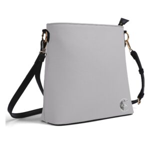 Borsa a secchiello da donna in PU a tracolla Lunef 02 (Grigia)