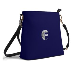 Borsa a secchiello da donna in PU a tracolla Lunef01 (Blu)